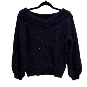 Banana Republic Off-the-Shoulder Midnight Blue Sweater